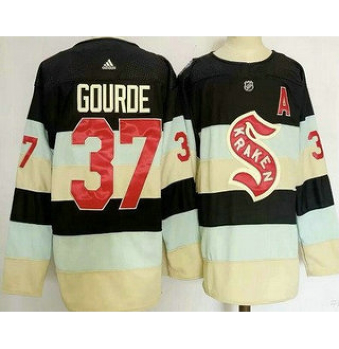 Men's Seattle Kraken #37 Yanni Gourde Navy 2024 Winter Classic Authentic Jersey