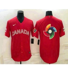 Men's Canada Baseball 2023 Red World Big Logo Classic Stitched Jerseys