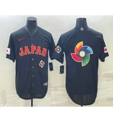 Men's Japan Baseball 2023 Black World Big Logo Classic Stitched Jerseys