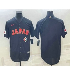 Men's Japan Baseball Blank 2023 Black World Classic Stitched Jersey