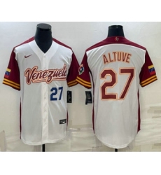 Men's Venezuela Baseball #27 Jose Altuve Number 2023 White World Baseball Classic Stitched Jersey