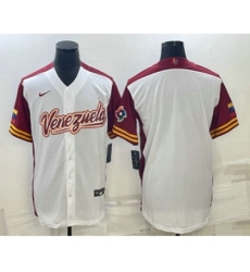 Men's Venezuela Baseball Blank 2023 White World Classic Stitched Jerseys