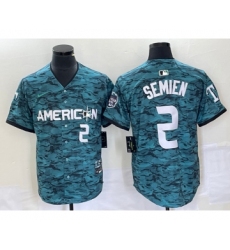 Men's Nike Texas Rangers #2 Marcus Semien Teal 2023 All Star Stitched Baseball Jersey