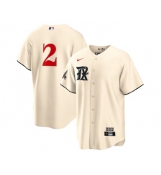 Men's Texas Rangers #2 Marcus Semien Cream 2023 City Connect Cool Base Stitched Baseball Jersey