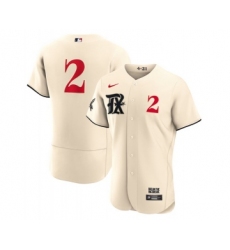 Men's Texas Rangers #2 Marcus Semien Cream 2023 City Connect Flex Base Stitched Baseball Jersey