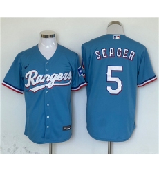 Men's Texas Rangers #5 Corey Seager Blue Cool Base Stitched Jersey