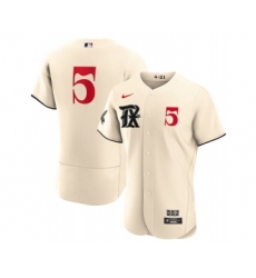 Men's Texas Rangers #5 Corey Seager Cream 2023 City Connect Flex Base Stitched Baseball Jersey