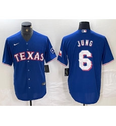 Men's Texas Rangers #6 Josh Jung Blue Stitched MLB Cool Base Nike Jersey