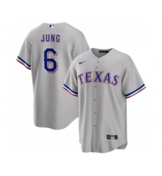 Men's Texas Rangers #6 Josh Jung Gray Cool Base Stitched Baseball Jersey