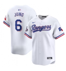 Men's Texas Rangers #6 Josh Jung Nike White Home 2023 World Series Champions Limited Jersey