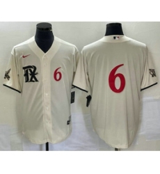 Men's Texas Rangers #6 Josh Jung Number Cream 2023 City Connect Cool Base Stitched Baseball Jersey