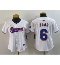 Women's Texas Rangers #6 Josh Jung White 2024 Gold Collection Limited Cool Base Jersey