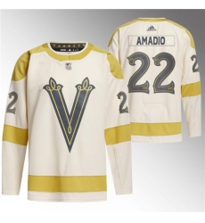 Men's Vegas Golden Knights #22 Michael Amadio Cream 2024 Winter Classic Breakaway Stitched Jersey