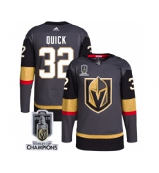 Men's Vegas Golden Knights #32 Jonathan Quick Gray 2023 Stanley Cup Champions Stitched Jersey