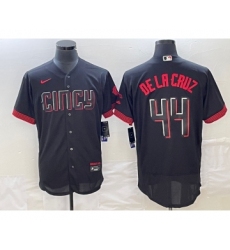 Men's Cincinnati Reds #44 Elly De La Cruz Black 2023 City Connect Cool Base Stitched Jersey