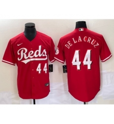 Men's Cincinnati Reds #44 Elly De La Cruz Red Cool Base Stitched Baseball Jersey