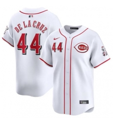 Men's Cincinnati Reds #44 Elly De La Cruz White Home Limited Baseball Stitched Jersey