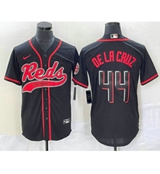 Men's Nike Cincinnati Reds #44 Elly De La Cruz Black Cool Base Stitched Baseball Jersey