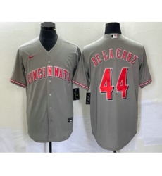 Men's Nike Cincinnati Reds #44 Elly De La Cruz Grey Cool Base Stitched Baseball Jersey