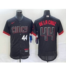 Men's Nike Cincinnati Reds #44 Elly De La Cruz Number Black 2023 City Connect Flex Base Stitched Baseball Jersey