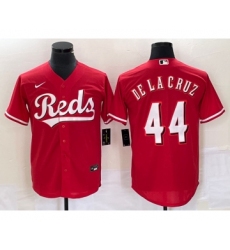 Men's Nike Cincinnati Reds #44 Elly De La Cruz Red Cool Base Stitched Baseball Jersey 1