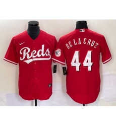 Men's Nike Cincinnati Reds #44 Elly De La Cruz Red Cool Base Stitched Baseball Jersey