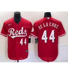 Youth Nike Cincinnati Reds #44 Elly De La Cruz Number Red Cool Base Stitched Baseball Jersey