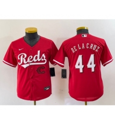 Youth Nike Cincinnati Reds #44 Elly De La Cruz Red Cool Base Stitched Baseball Jersey1