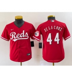 Youth Nike Cincinnati Reds #44 Elly De La Cruz Red Cool Base Stitched Baseball Jersey