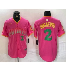 Men's San Diego Padres #2 Xander Bogaerts Pink Player Number Fashion Baseball Jersey