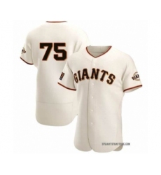 Men's San Francisco Giants #75 Camilo Doval Cream Flex Base Stitched Jersey