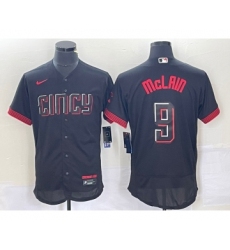 Men's Nike Cincinnati Reds #9 Matt McLain Black 2023 City Connect Flex Base Stitched Jersey