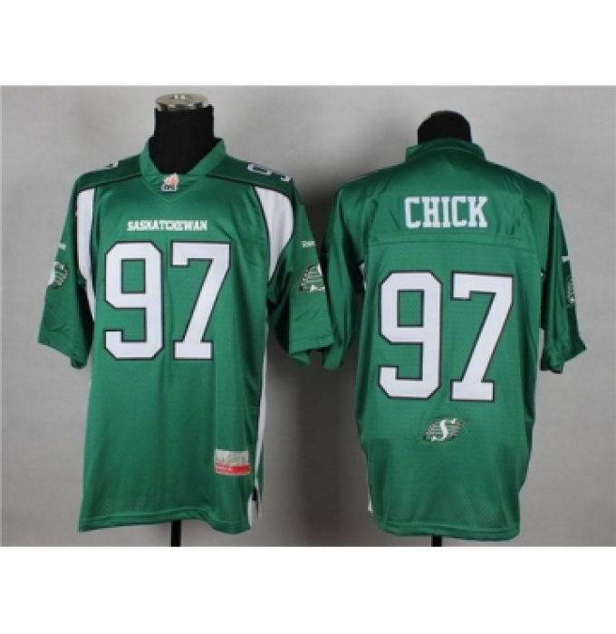 CFL Saskatchewan Roughriders #97 John Chick Green Jersey