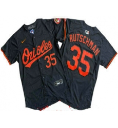 Men's Baltimore Orioles #35 Adley Rutschman Black Limited Jersey