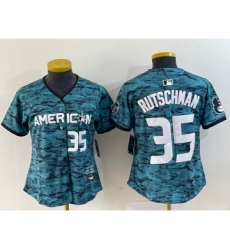 Women's Baltimore Orioles #35 Adley Rutschman Teal 2023 All Star Cool Base Stitched Baseball Jersey