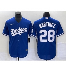 Men's Los Angeles Dodgers #28 JD Martinez Blue Stitched Cool Base Nike Jersey