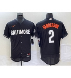 Men's Nike Baltimore Orioles #2 Gunnar Henderson Black 2023 City Connect Flex Base Stitched Jersey