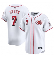 Men's Cincinnati Reds #7 Spencer Steer White Home Limited Stitched Baseball Jersey