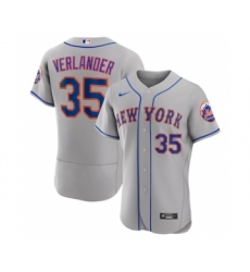 Men's New York Mets #35 Justin Verlander Gray Flex Base Stitched Jersey