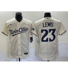 Men's Minnesota Twins #23 Royce Lewis Cream Flex Base Stitched Baseball Jersey