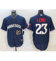 Men's Minnesota Twins #23 Royce Lewis Number 2023 Navy Blue Cool Base Stitched Jerseys