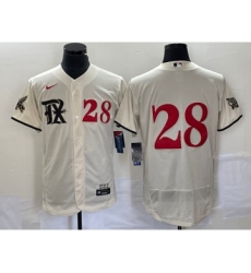 Men's Nike Texas Rangers #28 Jonah Heim Number Cream 2023 City Connect Flex Base Stitched Baseball Jersey