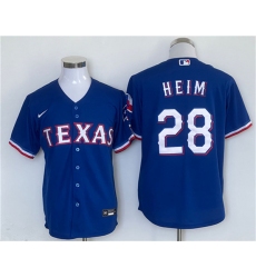 Men's Texas Rangers #28 Jonah Heim Royal Cool Base Stitched Jersey