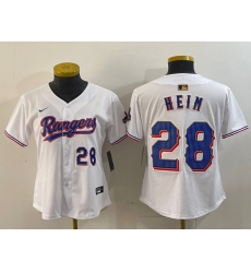 Women's Texas Rangers #28 Jonah Heim Number White 2024 Gold Collection Limited Cool Base Jersey