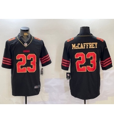 Men's San Francisco 49ers #23 Christian McCaffrey Black Golden Edition Stitched Nike Limited Jersey