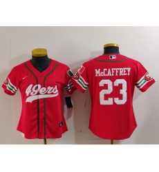 Women's San Francisco 49ers #23 Christian McCaffrey Red Mexico Cool Base Stitched Baseball Jersey