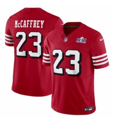 Youth San Francisco 49ers #23 Christian McCaffrey New Red 2023 F U S E Vapor Untouchable Limited Stitched Football 2024 Super Bowl LVIII Jersey