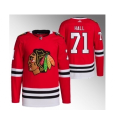 Men's Chicago Blackhawks #71 Taylor Hall Red Stitched Hockey Jersey