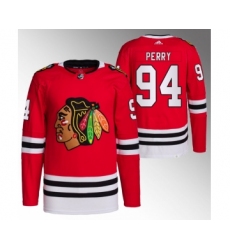 Men's Chicago Blackhawks #94 Corey Perry Red Stitched Hockey Jersey