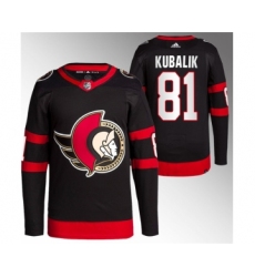 Men's Ottawa Senators #81 Dominik Kubalik Black Premier Breakaway Stitched Jersey